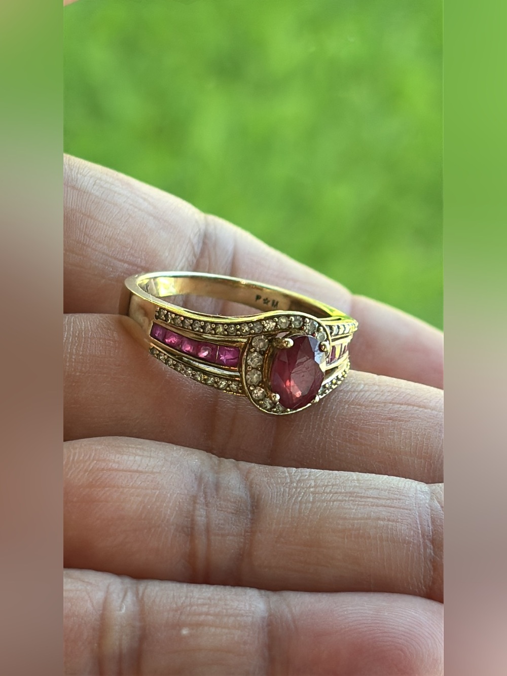 10k Gold Rubies and Diamond Ring